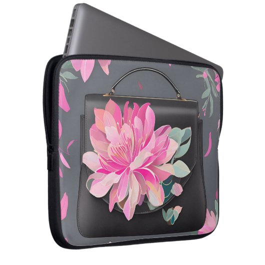 Bloeiende Rozen AI-kunst Laptop Sleeve (Voorkant Rechts)