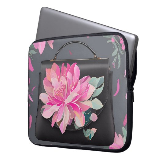 Bloeiende Rozen AI-kunst Laptop Sleeve (Voorkant Links)