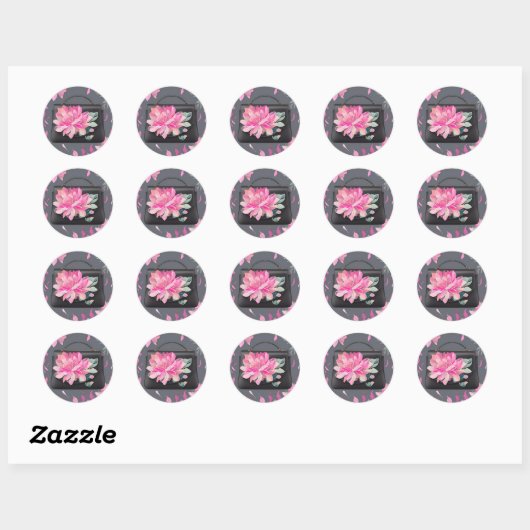 Bloeiende Rozen AI-kunst Ronde Sticker (Vel)