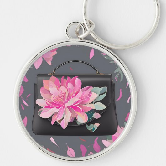 Bloeiende Rozen AI-kunst Sleutelhanger (Voorkant)