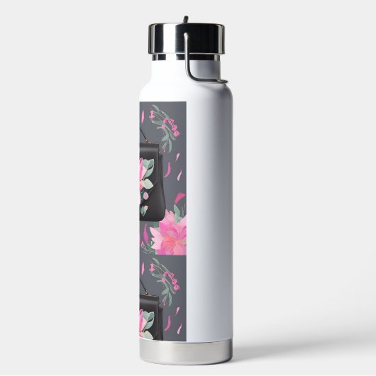 Bloeiende Rozen AI-kunst Waterfles (Links)