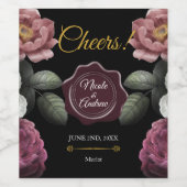 Bloeiende Rozen Faux Wax Seal Wijn Etiket (Enkel label)