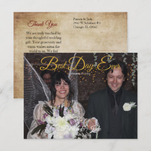 Bloeiende Rozen Foto Bedankt Briefkaart