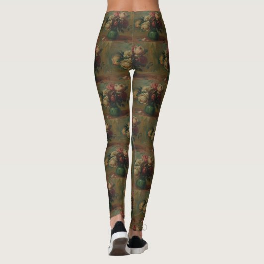 Bloeiende Rozen in een vaas van Pierre Renoir Clas Leggings (Achterkant)