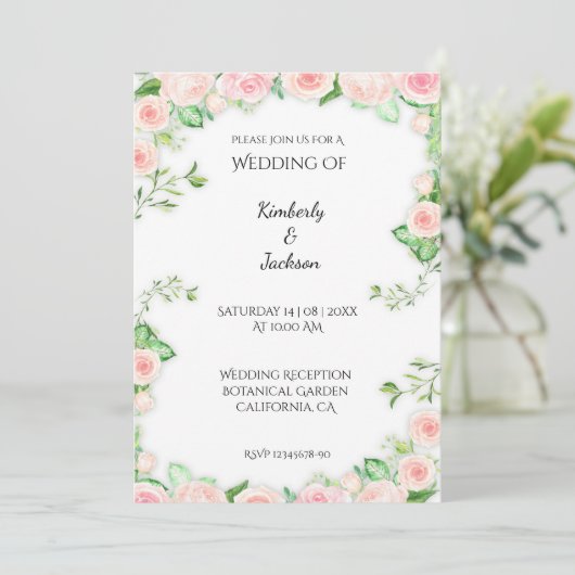 Bloeiende Rozen Kaart (Staand voorkant)