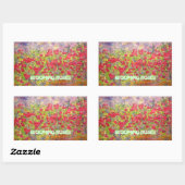 bloeiende rozen kunst rechthoekige sticker (Vel)