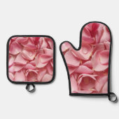 Bloeiende Rozenblaadjes Ovenwant & Pannenlap Set (Voorkant)