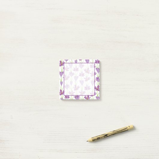 Bloeiende Saffraan Crocus Sticky Notes (Op bureau)