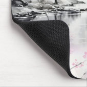 Bloeiende Sakura over River Ink Schilderen Muismat (Hoek)