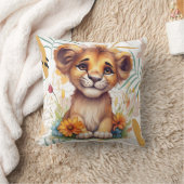 Bloeiende SavannaBloemrijke Leeuw welp kwekerij Kussen (Deken)