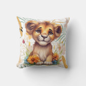 Bloeiende SavannaBloemrijke Leeuw welp kwekerij Kussen (Voorkant)