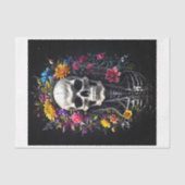 Bloeiende schedel - Halloween bloem Tissuepapier (Voorkant)