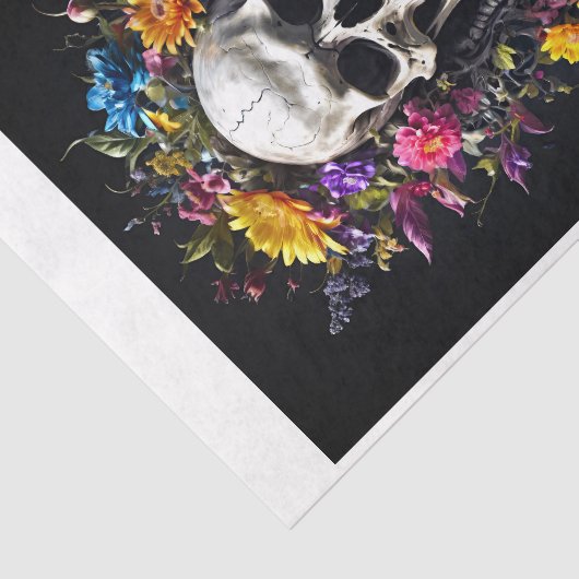 Bloeiende schedel - Halloween bloesem Tissuepapier (Detail)