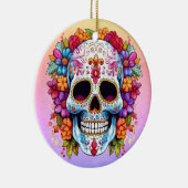 Bloeiende schedel keramisch ornament (Rechts)