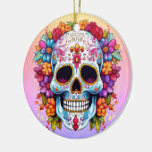Bloeiende schedel keramisch ornament (Links)