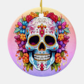 Bloeiende schedel keramisch ornament (Achterkant)