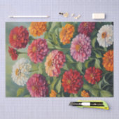 Bloeiende schoonheden: Zinnias schilderij Decoupag Tissuepapier (Craft)