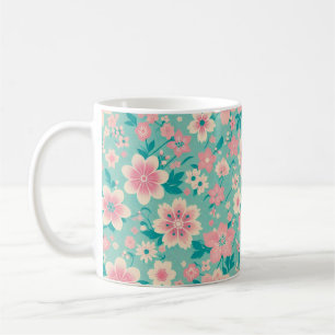 Bloeiende schoonheid bloemen koffiemok