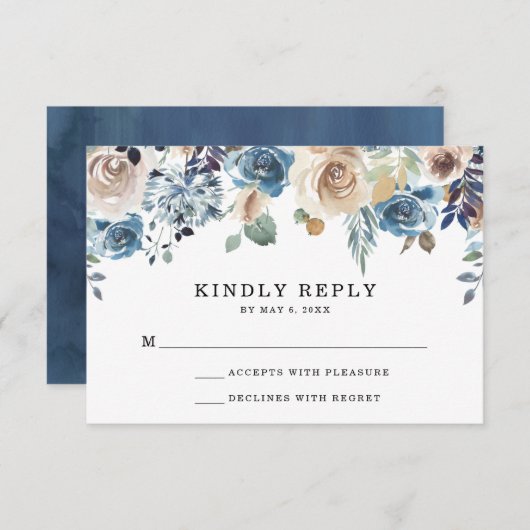 Bloeiende schoonheid | Bruiloft RSVP Kaart (Voorkant / Achterkant)