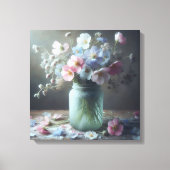 Bloeiende schoonheid Een pot vol bloemen Canvas Afdruk (Voorkant)