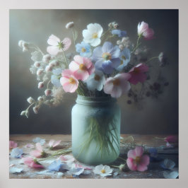 Bloeiende schoonheid Een pot vol bloemen Poster