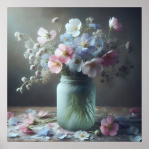 Bloeiende schoonheid Een pot vol bloemen Poster