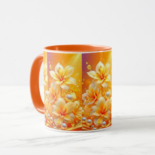 Bloeiende Schoonheid – Elegant Bloemendesign Koffi Mok (Voorkant links)