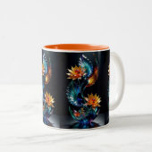 Bloeiende schoonheid: Floral Cup Enchantment Tweekleurige Koffiemok (Voorkant rechts)