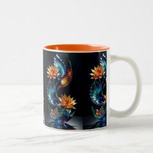 Bloeiende schoonheid: Floral Cup Enchantment Tweekleurige Koffiemok