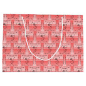 Bloeiende schoonheid koraal horizontale cadeautas (Achterkant)