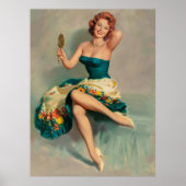Bloeiende Schoonheid Vrouw Pin Up Poster (Voorkant)