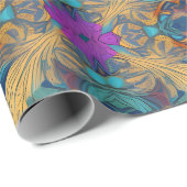 Bloeiende sereniteit: etherische roze fantasiekuns cadeaupapier (Rol Hoek)