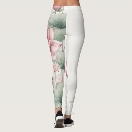 Bloeiende sereniteit Lotus Leggings (Achterkant)