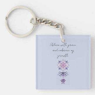 Bloeiende sereniteit Mandala acryl Sleutelhanger