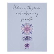 Bloeiende sereniteit Mandala Glossy Poster