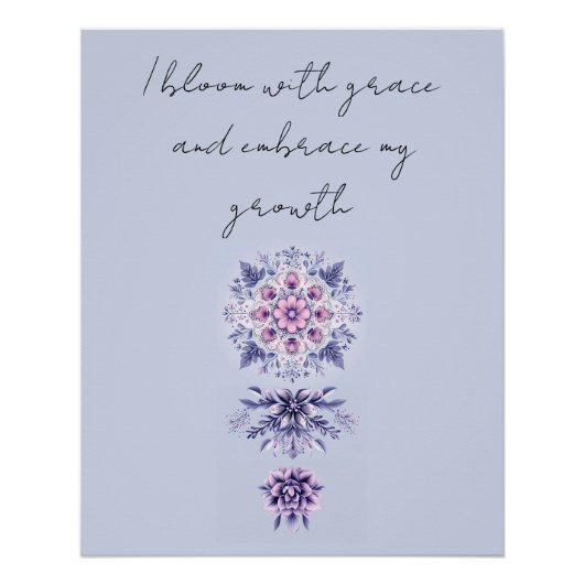 Bloeiende sereniteit Mandala Glossy Poster (Voorkant)