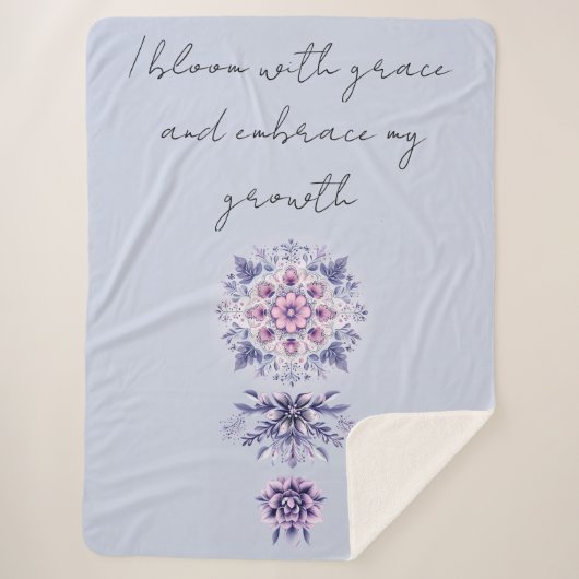 Bloeiende sereniteit Mandala Sherpa Blanket Sherpa Deken (Voorkant)