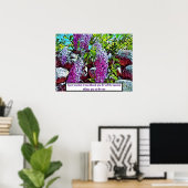 Bloeiende seringenbloementuin poster (Thuiskantoor)