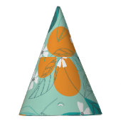 Bloeiende sinaasappels, bladeren,  kunst. feesthoedjes (Rechts)