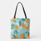 Bloeiende sinaasappels, bladeren,  kunst. tote bag (Achterkant)
