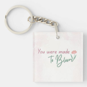 Bloeiende sleutelhanger   Mini bloemen citaat