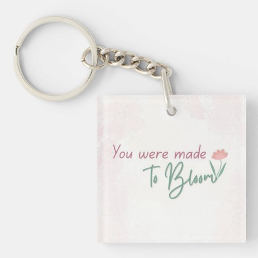Bloeiende sleutelhanger | Mini bloemen citaat (Voorkant)