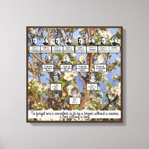 Bloeiende stamboom Vier generaties Canvas Art