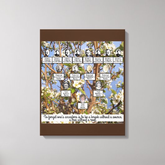 Bloeiende stamboom Vier generaties Canvas Art Afdruk (Voorkant)