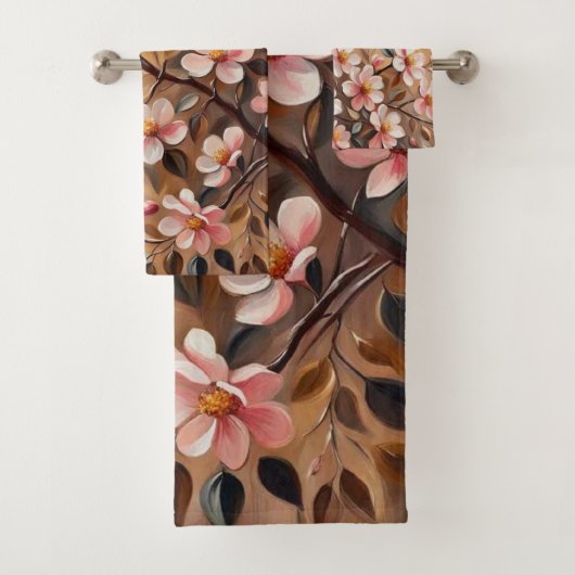 Bloeiende tak 3 badhanddoeken bad handdoek (Insitu)