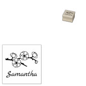 Bloeiende tak Custom Name 1x1 Rubberstempel (Gestempeld)