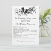 Bloeiende tak Love Bird bruiloft programma Programmakaart (Staand voorkant)