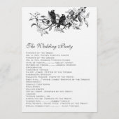 Bloeiende tak Love Bird bruiloft programma Programmakaart (Achterkant)