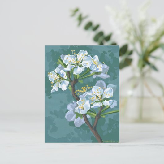 Bloeiende tak van de appelboom briefkaart (Staand voorkant)