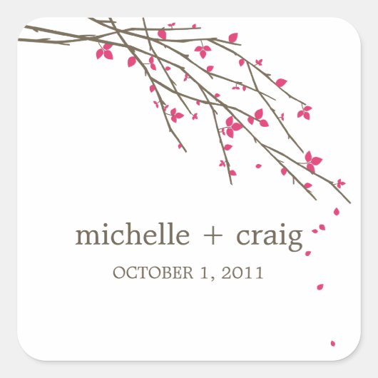 Bloeiende takken begunstigen Stickers - Fuchsia (Voorkant)